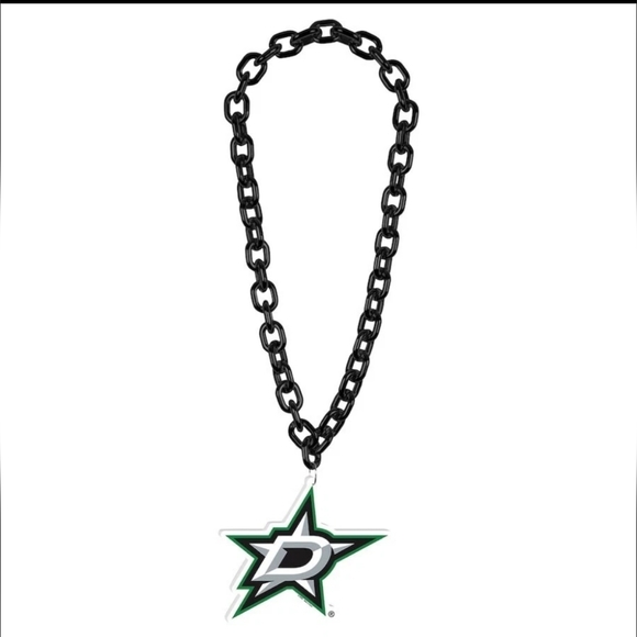 New NHL DALLAS STARS BIG Fan Chain GREEN Necklace Foam MI USA Brand New - Picture 1 of 1